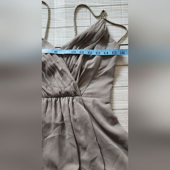 David's Bridal Rhinestones Straps Silver Mini Dress Size 0 - Picture 8 of 9